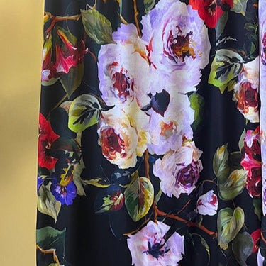 Silk Floral skirt with Leopard print lining - Oliver Barret