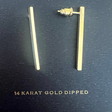 14k gold Dipped bar earring - Oliver Barret