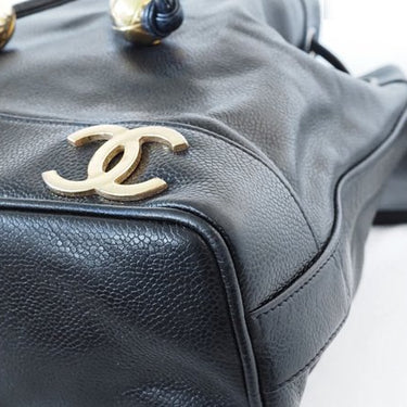 CHANEL Caviar Skin Triple Coco Drawstring Chain Shoulder Bag With Pouch - Oliver Barret