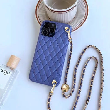 Chanel Inspired Phone Case with lanyard chain - Oliver Barret