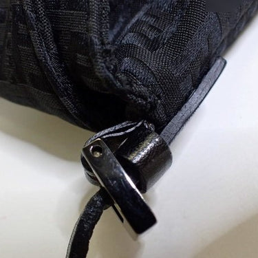 FENDI Zucchino Shoulder Bag Canvas/Leather Black - Oliver Barret