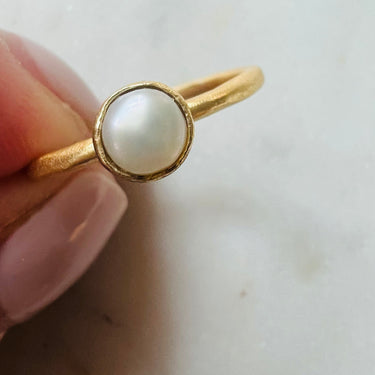 hand made ring, pearl ring, stacking ring - Oliver Barret