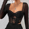 Lace and mesh underwire bustier top - Oliver Barret