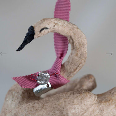 Majestic Christmas Swan Handmade In Cotton And Paper - Oliver Barret