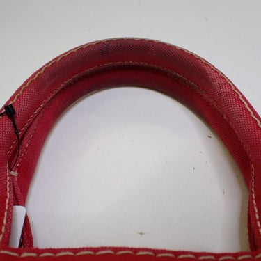 PRADA Canapa Check Handbag - Red - Oliver Barret