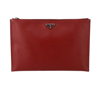 PRADA Red Saffiano Leather Pouch - Oliver Barret