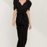 Ruched maxi dress with buttons - Oliver Barret