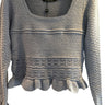 Square neck knit with long sleeve and ruffle detail - Oliver Barret