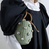 Straw woven handbag with rhinestone appliqué - Oliver Barret