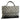 Metallic Calfskin Quilted Large Trendy CC Flap Dual Handle Bag Dark Silver - Oliver Barret