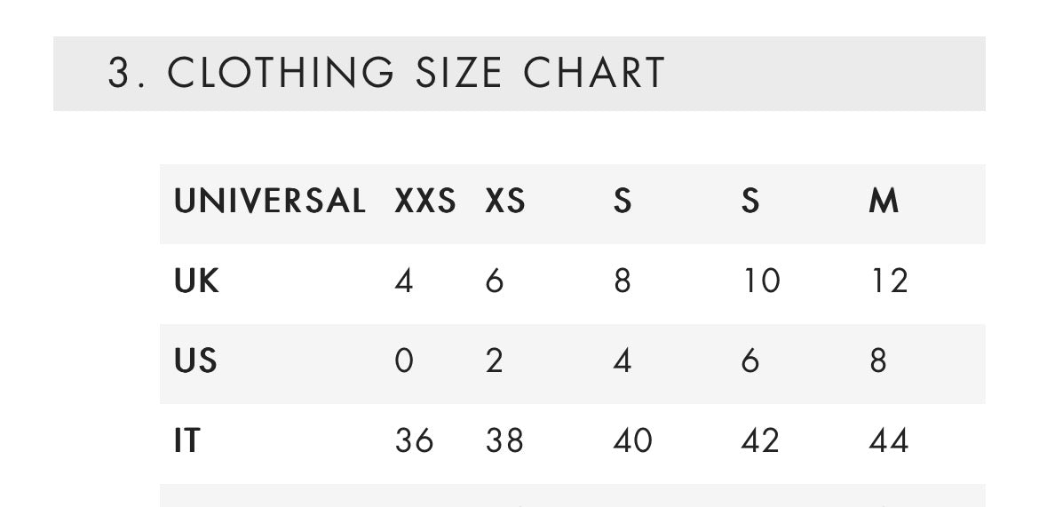 pinko dress size chart Untitled