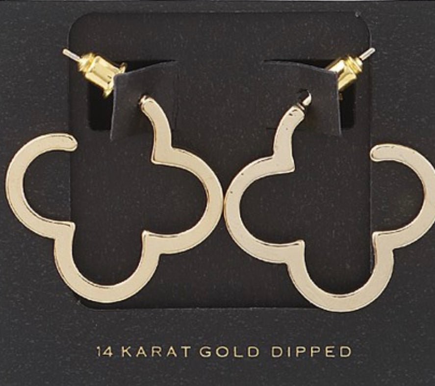 14K gold dipped clover earrings - Oliver Barret