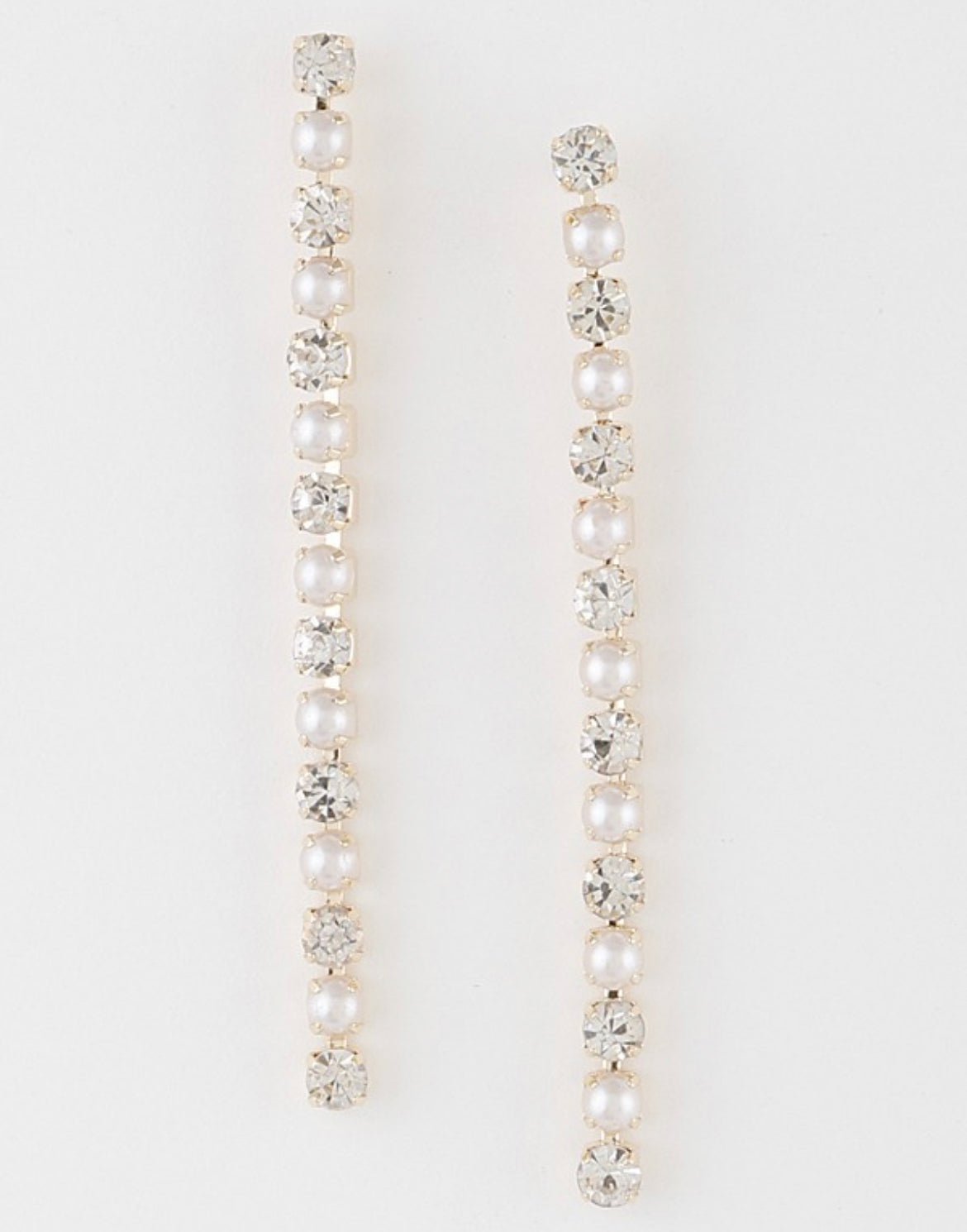 Crystal and Pearl dangle earring - Oliver Barret