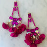 Drop earrings with rhinestones and fabric - Oliver Barret