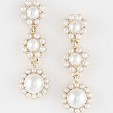 Flower dangle in gold and Pearl - Oliver Barret