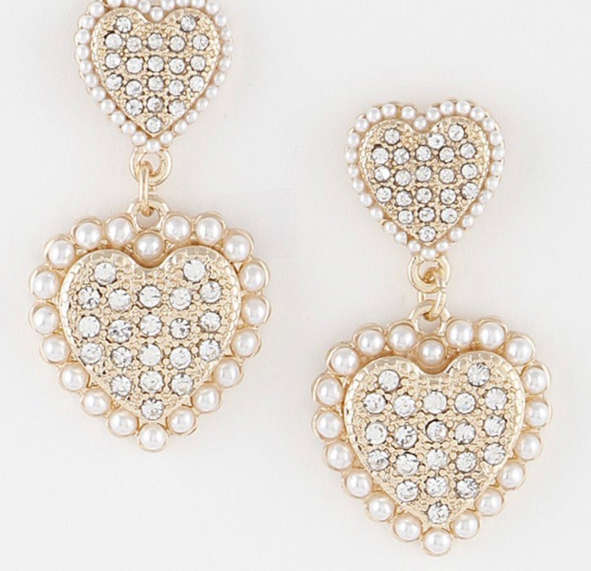 Gold Pearl heart earring - Oliver Barret