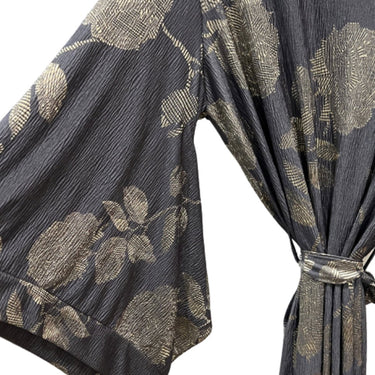 Gold Print Crinkle Kimono Robe/ Duster - Oliver Barret
