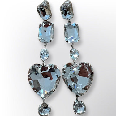 Heart Crystal drop earrings - Large - Oliver Barret