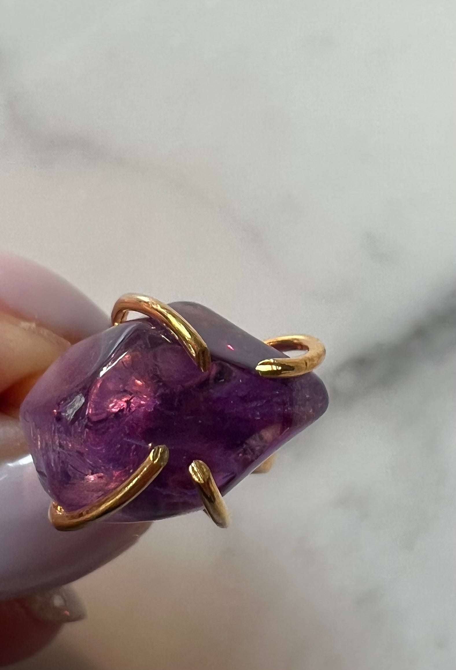 natural purple amethyst, hand made ring  - Oliver Barret