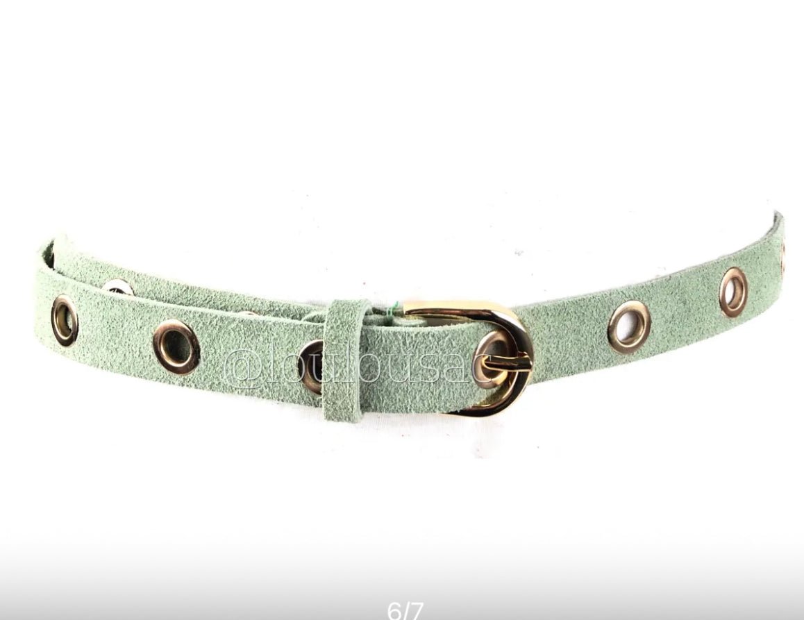 Italian Leather grommet Belt - Oliver Barret