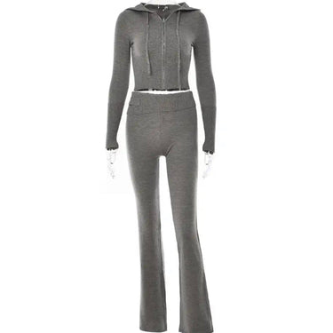 Knit hoody and flare pant set - Oliver Barret