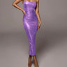 Metallic lilac spaghetti strap dress - Oliver Barret