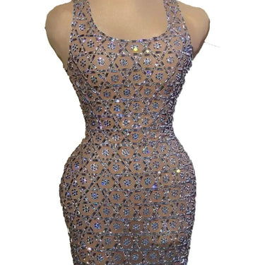Sequin Dress: Tank Style Sequin and Rhinestone Mesh Dress - Oliver Barret