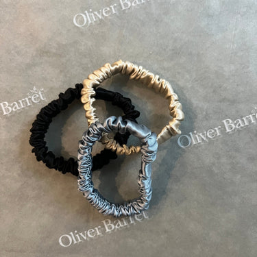 Set of 3 100% Mulberry Silk hair scrunchies - Oliver Barret