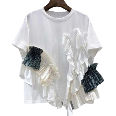 T-shirt with pleats and ruffle patchwork - Oliver Barret